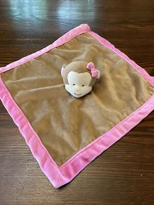 Tiddliwinks Mono Seguridad Bebé Manta Rosa Marrón Lovey Bow Niñas Foto 1 de 4