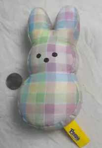 Peeps Bunny 6" Pastel Plaid Beanie Stuffed Toy Plush - Picture 1 of 6