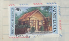 St. Lucia - stamps, Used, Wooden Chattel Historic Buildings