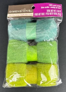 DIMENSIONS FELT WORKS 100% roving wool Blue/Green Trio NEW - Picture 1 of 1