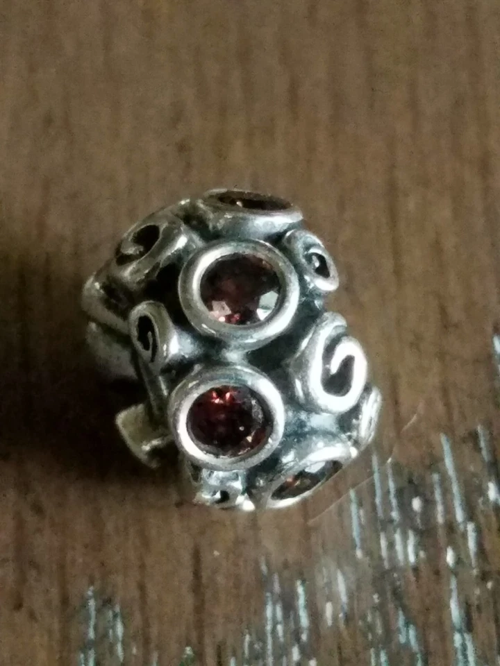 Authentic Pandora Sterling Silver Brown CZ Primrose Path Charm Bead #790330BCZ - Image 1 of 4