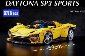 3778pcs Projectoys YELLOW Ferrari Daytona SP3  - Interlocking Blocks - NEW -59cm