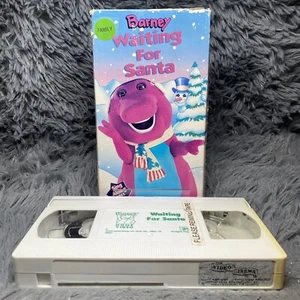 Barney: Waiting for Santa VHS Tape 1990 Sing Along White Tape Christmas Movie - Picture 1 of 8