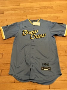 Nike MLB Milwaukee Brewers City Connect Blank Jersey Men's Sz S T770 NWT - Picture 1 of 8