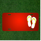 Custom Personalized License Plate With Add Names To Thongs Flip Flops Yellow