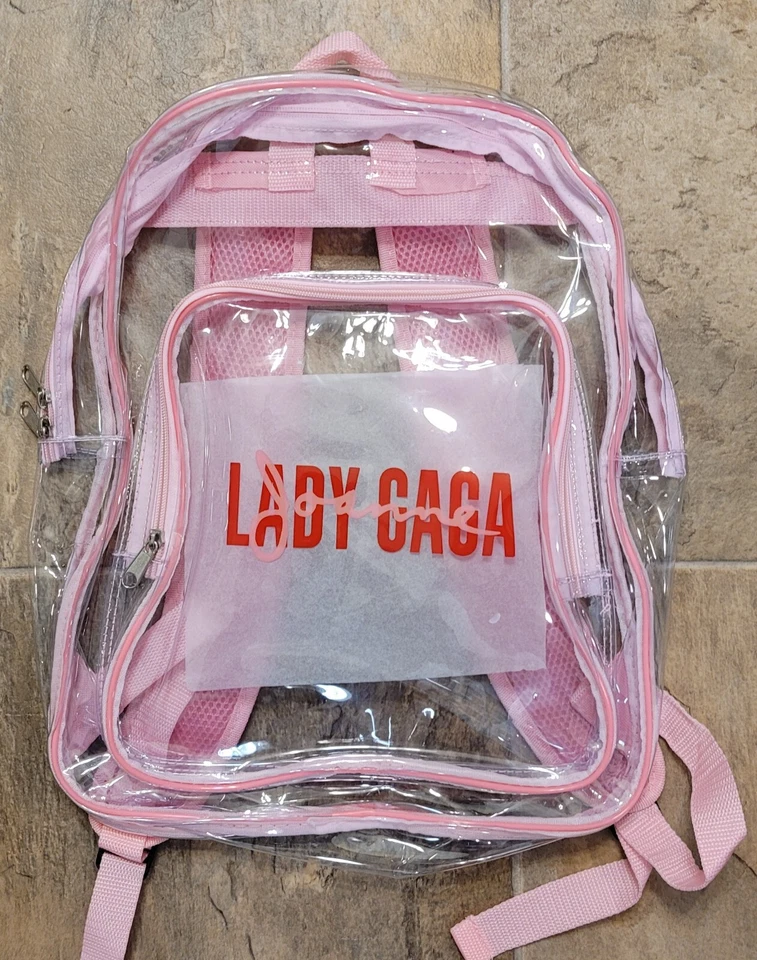 Lady Gaga Pink / Clear Joanne World Tour VIP Backpack Bookbag Unused VGC - Image 1 of 4