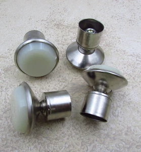 QTY 4 Vintage Nylon Steel Swivel Furniture Glides Nickel Finish 5/8 ID, 11/16 OD - Picture 1 of 7