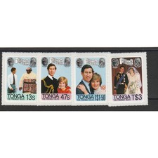 TONGA 1981 THE ROYAL WEDDING LADY DIANA 4 VALORI MNH MF58152