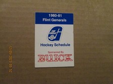 IHL Flint Generals Vintage Defunct 1980-81 Team Logo Hockey Pocket Schedule