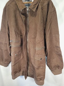 Roamans Women's Plus Size 26W Denim Jacket Coffee Color Zip/Snap Pockets Ribbing - Picture 1 of 10