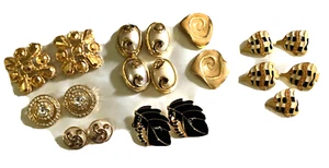 24 GLAM BUTTONS -ENAMEL METAL, CRYSTAL, GOLD TONE-17 NEW & 6 VINTAGE - Picture 1 of 12