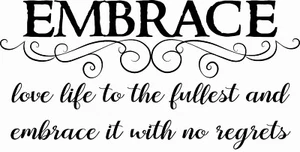 Calcomanía de pared de vinilo Embrace Love Life 11x22 por arte de pared de escritura - Imagen 1 de 6