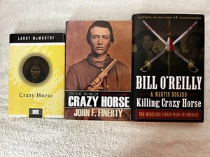 Three Major Crazy Horse Books by Larry McMurtry, John F. Finerty, Bill O'Reilly - Imagen 1 de 22