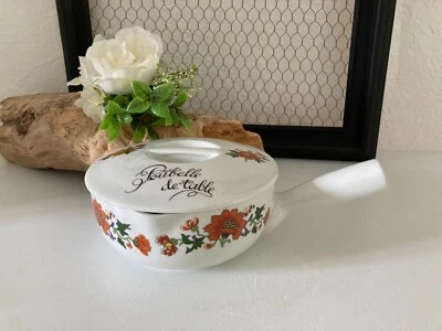824⚜️ Ancienne Poubelle de Table en Porcelaine à Feu France Apilco Decor Fleuri - Photo 1/4