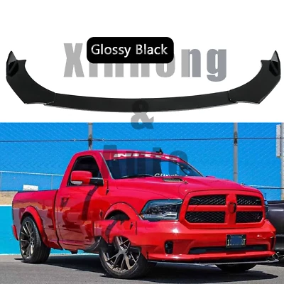 Glossy Black Style Black Front Bumper Lip Spoiler Splitter for Dodge Ram 1500 Foto 1 de 4