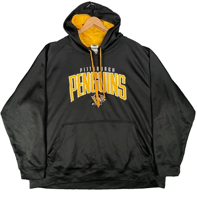 Sudadera con Capucha Pittsburgh Penguins Para Hombres 2XL XXL Negra Forrada de Vellón Logo Grande NHL Hockey Foto 1 de 4