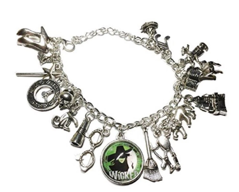 Broadway's Wicked Musical Glass Dome Assorted Metal Charms BRACELET  - Image 1 of 1