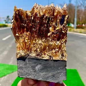 484G Ambra Naturale Clachite Quarzo Grappolo Cristallo Esemplare Guarigione - Foto 1 di 24