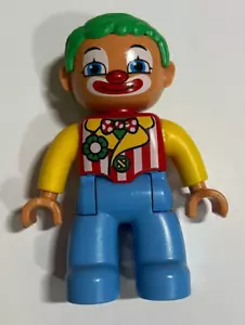 Lego Duplo Figura Payaso Cabello Verde, Chaqueta a Rayas y Moño Corbata 47394pb151 - Imagen 1 de 4