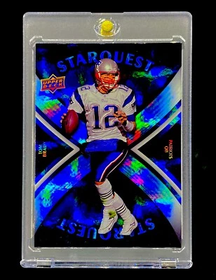 Карта TOM BRADY BLUE REFRACTOR SP Insert Holo Upper Deck редкая 2008 ранний год  - Изображение 1 из 4