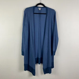 Chicos Drape-Front Cardigan Sweater Size 1 US Medium Open Front Long Sleeve - Picture 1 of 11