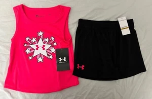 Under Armour girls Short Sleeve Shirt and Shorts Set Penta Pink Tank Size 3T - Picture 1 of 7