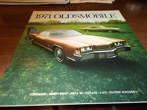 Oldsmobile 1971 40 páginas de lujo catálogo de ventas de línea completa con 442/Cutlass/más - Imagen 1 de 7
