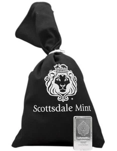 10 oz Scottsdale STACKER® .999 Silver Bar w/ Black Canvas Bag #A182 - Picture 1 of 11