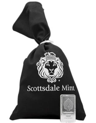 10 oz Scottsdale STACKER® .999 Silver Bar w/ Black Canvas Bag #A182 - Image 1 of 4
