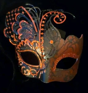 Women Mardi Gras Butterfly Black/Red Carnival Masquerade Ubauta Mask - Picture 1 of 5