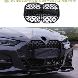 For BMW 4-Series G22 2021-2025 Black Front Center Mesh Grille Grill Cover Trim - Picture 1 of 10