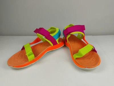 Sandálias Merrell Kahuna laranja azul-petróleo vermelho/unissex infantil juvenil tamanho 4m - Imagem 1 de 4