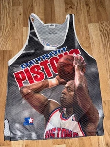 Vintage Starter Hot Starter Vinnie Johnson Basketball All Over Print Jersey Med - Picture 1 of 4