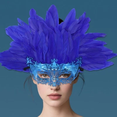 Personality Feather Masquerade Mask Fashion Halloween Mask  Festival - Image 1 of 4