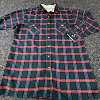 Vintage Northwest Territory Shirt Mens XLT Green Plaid Flannel Button Down 90s - Image 1 of 4