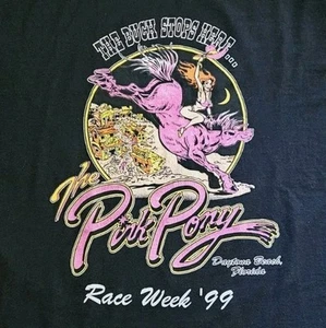 Vintage 90s The Pink Pony Gentlemen's Strip Club T Shirt Florida Size XL - Picture 1 of 4