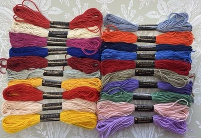 Set Of 20 Cross Stitch Embroidery Threads Mixed Colours Sewing Craft Projects - Image 1 of 4
