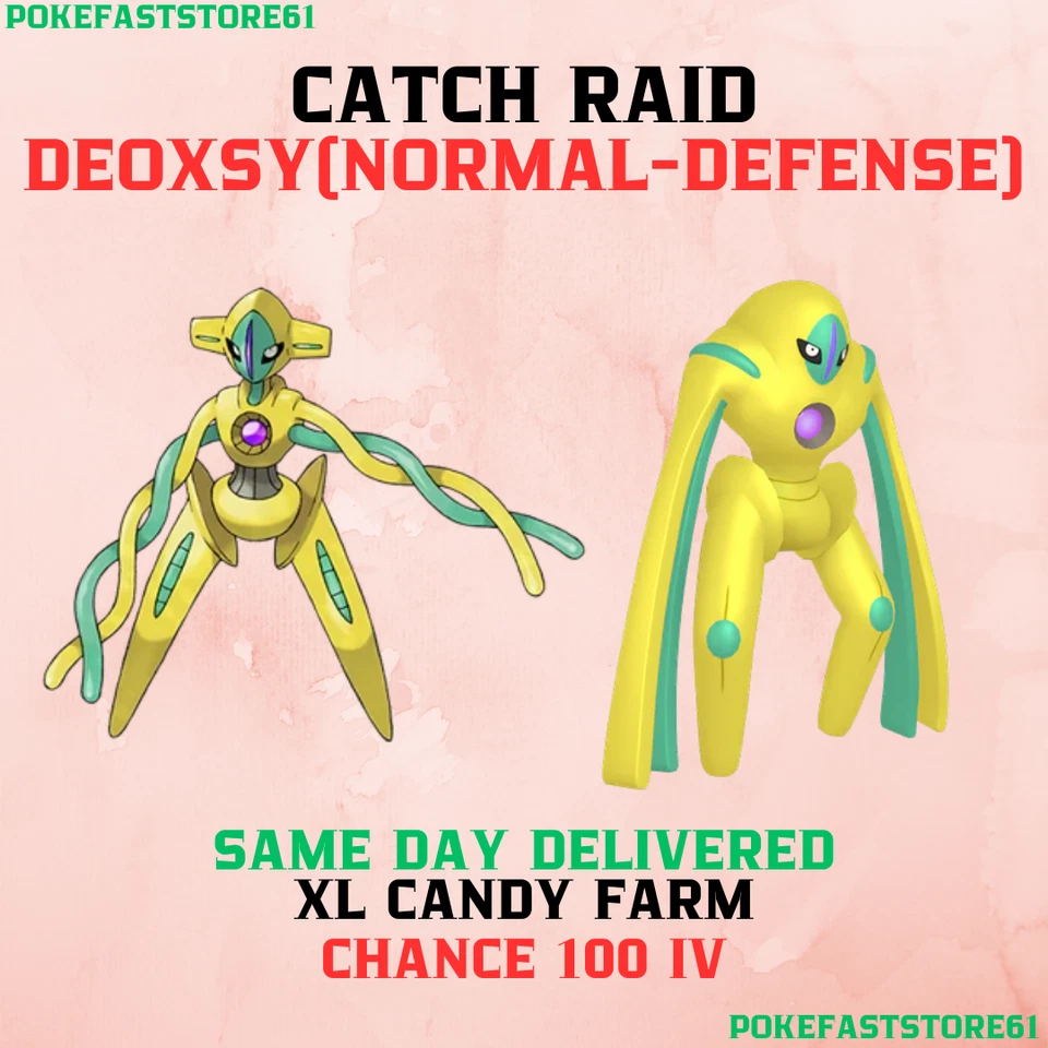 Deoxsy Normal-Defense Pokemon Go Catch Raid ✨XL Candy✨Chance 100 iv✨Chance Shiny - Image 1 of 1