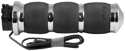 Avon Air Cushioned Heated Grips - Chrome Motorcycle Street Bike AIR-90-HT - Image 1 of 4