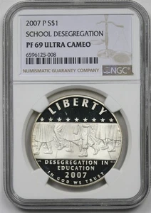 2007-P School Desegregation $1 NGC PF69UCAM Modern Commemorative Silver Dollar - Picture 1 of 4