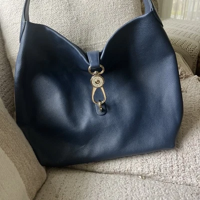 Bolso de Hombro Hobo Dooney & Bourke Belvedere Logo Bloqueo Azul Medianoche Guijarro Foto 1 de 4
