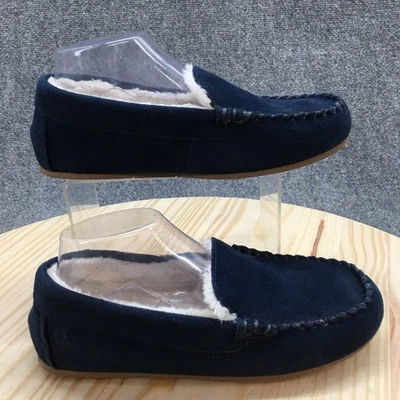 Mocasín Lands End Juvenil 7Y Azul Punta Redonda Sin Cordones Planos Informales Imitación Piel Gamuza Foto 1 de 4