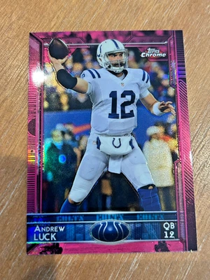 Mini refractor rosa cromado Topps 2015 - Andrew Luck #14/25 - Colts Foto 1 de 2