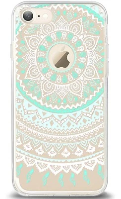 Funda de Teléfono Ailun iPhone 7 Dura Acrílico Trasera Suave TPU Marco Verde Como Nuevo Mandala Foto 1 de 2