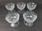 4 Indiana Glass Whitehall Cubist Clear Sherbet Dessert Cups Footed Dishes