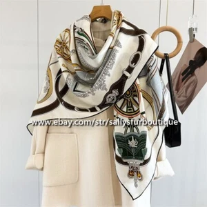 Sallys 70 % Kaschmir & 30 % Seide Stola Kutsche Druck Double Face Schal Stola 53 Zoll - Bild 1 von 9