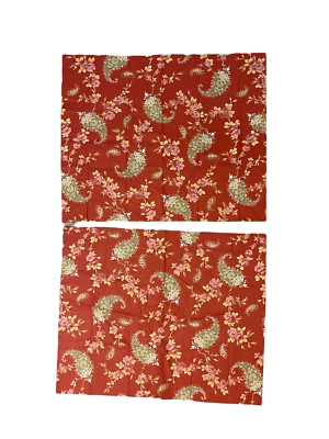 Juego de 2 fundas clásicas Preppy Pottery Barn naranja quemado cachemir floral Foto 1 de 3