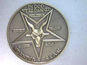 Lucifer Morning Star 3D Münze, Qualität schweres massives Messing, Satans Evil Ram - Bild 1 von 3