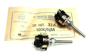 100K Ohm Potentiometer LIN mit Netzschalter Tesla TP161 32A (1 Stück) - Bild 1 von 2