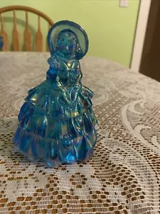 Wheaton Carnival Southern Belle Blue Glass Lady 5" Tall - Excellent Condition - Picture 1 of 5